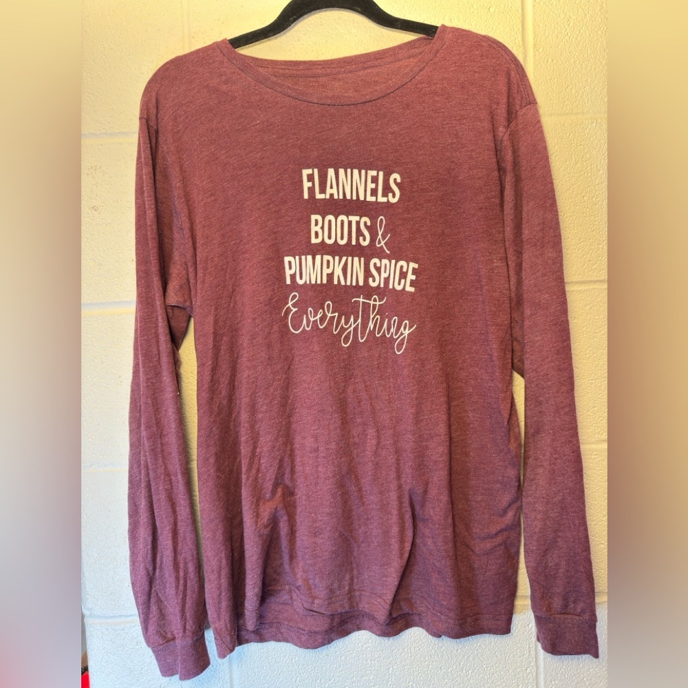 Flannels, boots & pumpkin spice everything maroon shirt